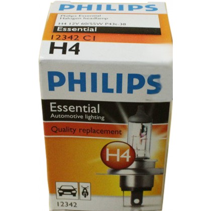PHILIPS H4 12V 60/55W P43t-38 12342 CI Essential Automotive Lighting Quality Replacement PHILIPS H4 12V 60/55W P43t-38 12342 CI Essential Automotive Lighting Quality Replacement